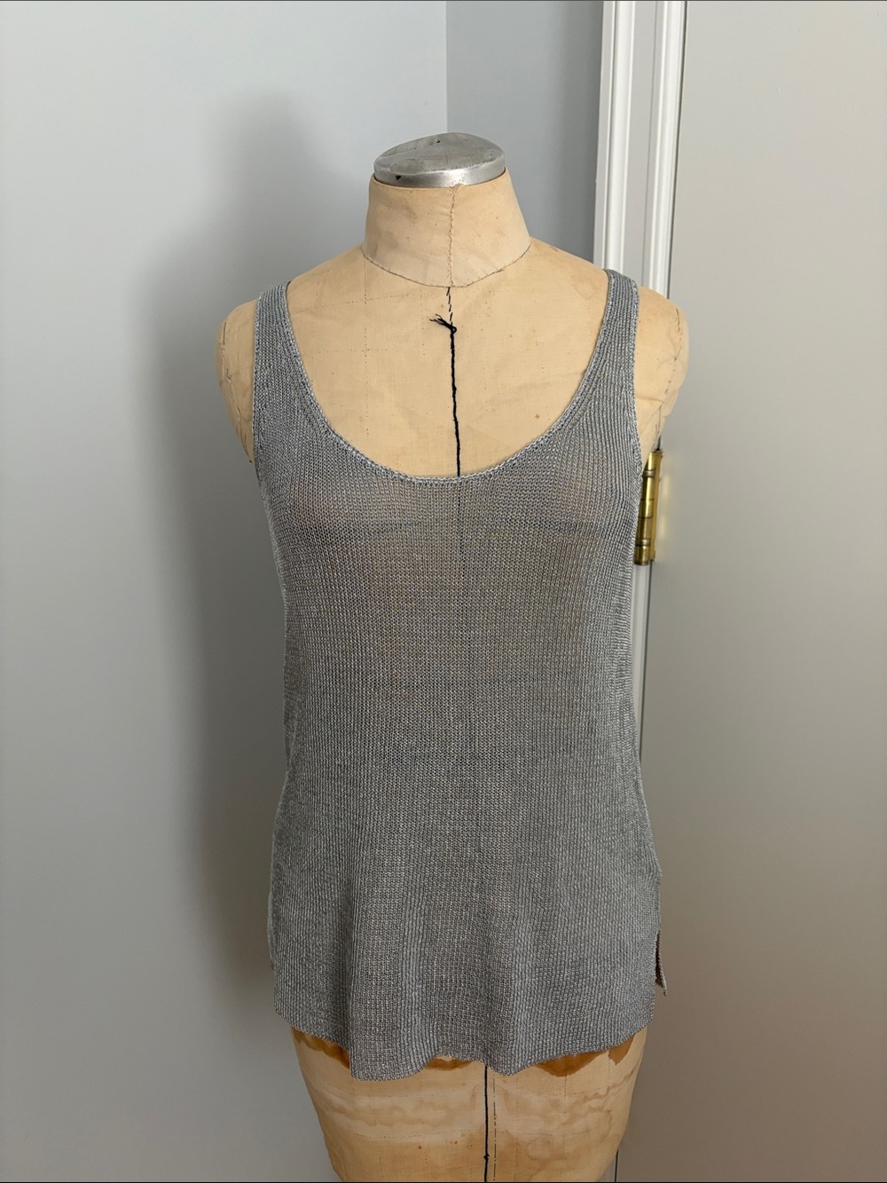 Reiss Lillian Metallic Knitted Top Size Medium NWOT
